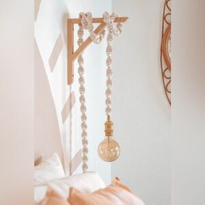 Boho Macrame Hanging Light with Bulb